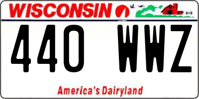 WI license plate 440WWZ