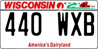WI license plate 440WXB