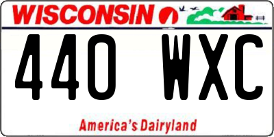 WI license plate 440WXC