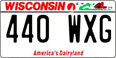 WI license plate 440WXG