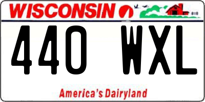 WI license plate 440WXL