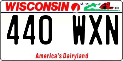 WI license plate 440WXN