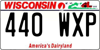 WI license plate 440WXP