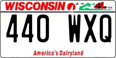 WI license plate 440WXQ