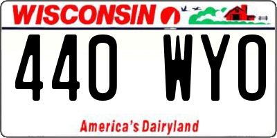 WI license plate 440WYO