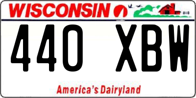 WI license plate 440XBW