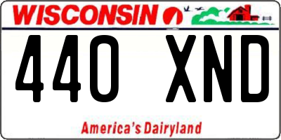 WI license plate 440XND