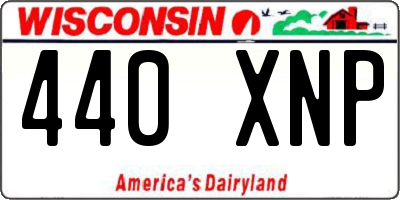 WI license plate 440XNP