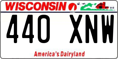 WI license plate 440XNW