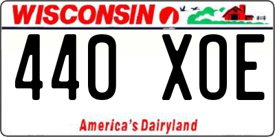 WI license plate 440XOE