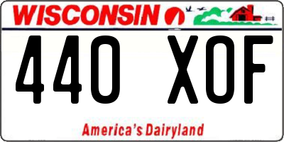 WI license plate 440XOF
