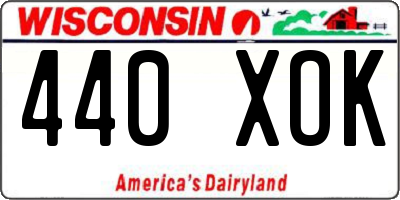 WI license plate 440XOK