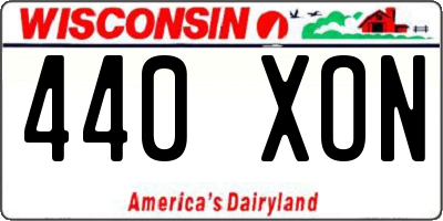 WI license plate 440XON