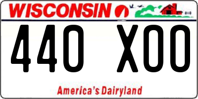 WI license plate 440XOO