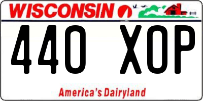 WI license plate 440XOP
