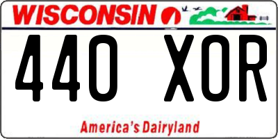 WI license plate 440XOR