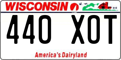 WI license plate 440XOT