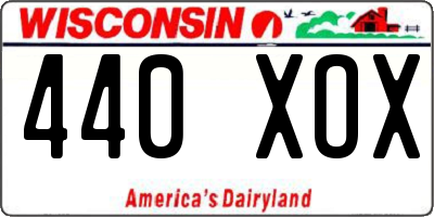 WI license plate 440XOX