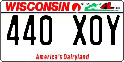 WI license plate 440XOY