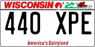 WI license plate 440XPE