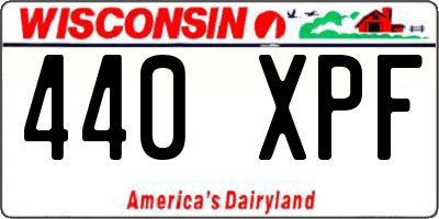 WI license plate 440XPF