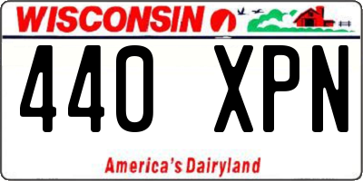 WI license plate 440XPN