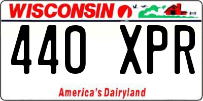WI license plate 440XPR