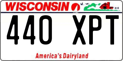 WI license plate 440XPT