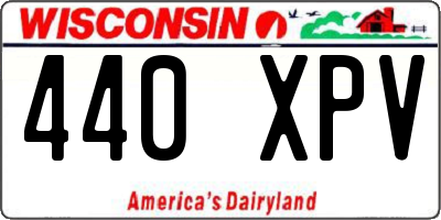 WI license plate 440XPV