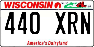 WI license plate 440XRN