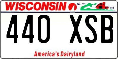 WI license plate 440XSB