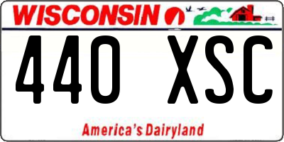 WI license plate 440XSC