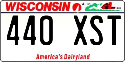 WI license plate 440XST
