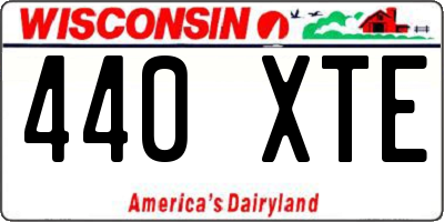 WI license plate 440XTE