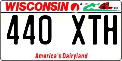 WI license plate 440XTH