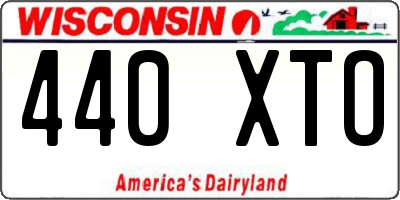 WI license plate 440XTO