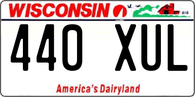 WI license plate 440XUL
