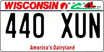 WI license plate 440XUN