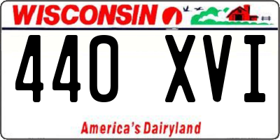 WI license plate 440XVI