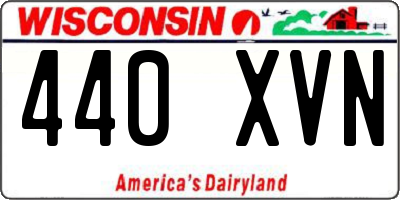 WI license plate 440XVN