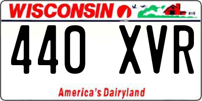 WI license plate 440XVR