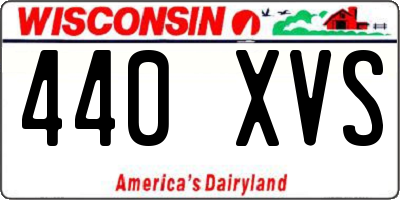 WI license plate 440XVS