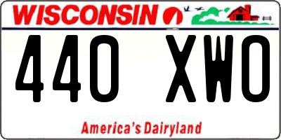 WI license plate 440XWO