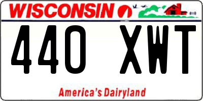 WI license plate 440XWT