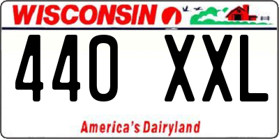 WI license plate 440XXL