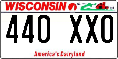 WI license plate 440XXO