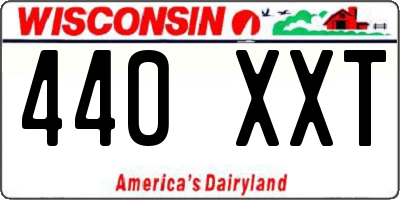 WI license plate 440XXT