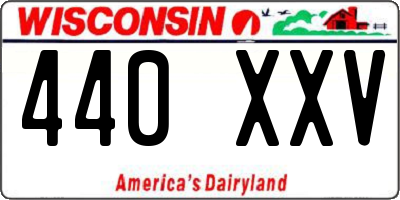 WI license plate 440XXV