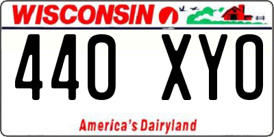 WI license plate 440XYO