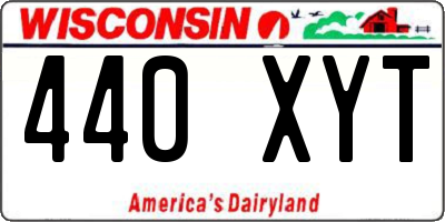 WI license plate 440XYT